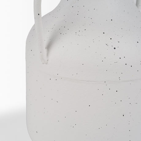 Treva Tall White w/ Black Speckles Metal Vase from Mercana - Luna Furniture