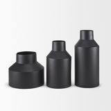 Tosca Small Matte Black Metal Vase from Mercana - Luna Furniture