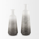 Toru Tall White w/ Grey Ombre Metal Vase from Mercana - Luna Furniture