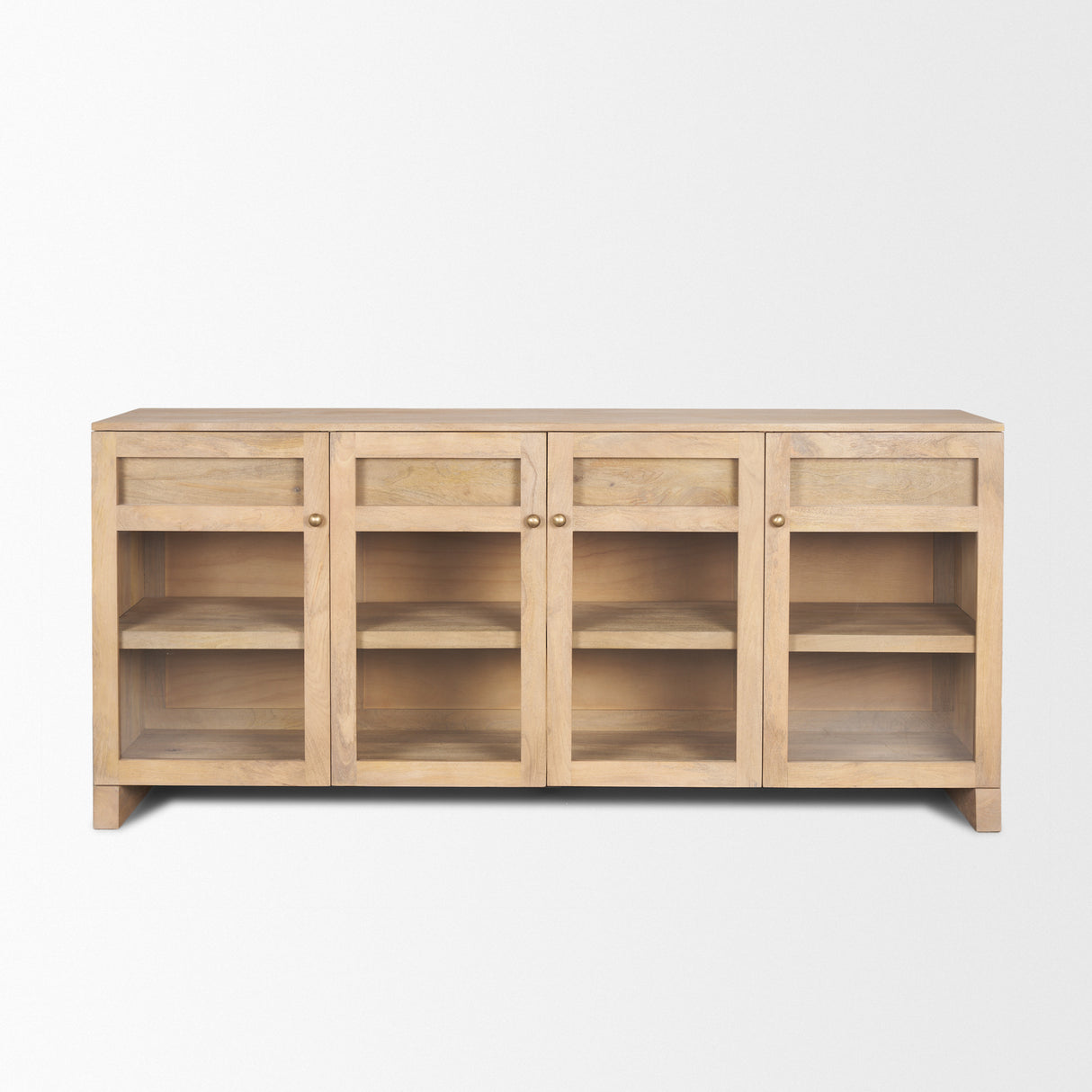 Suri Light Brown Wood w/ Glass Doors Sideboard from Mercana - Luna Furniture