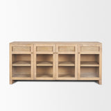 Suri Light Brown Wood w/ Glass Doors Sideboard from Mercana - Luna Furniture