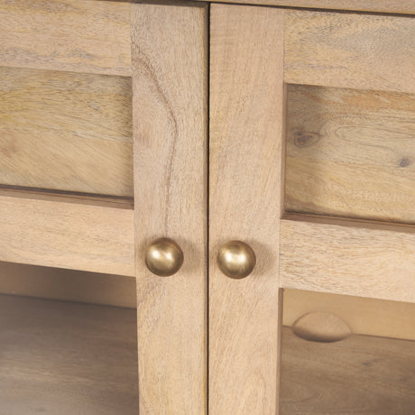 Suri Light Brown Wood w/ Glass Doors Sideboard from Mercana - Luna Furniture