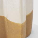 Vania Small Off White w/ Tan Textured Ceramic Vase from Mercana - Luna Furniture