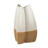 Vania Large Off White w/ Tan Textured Ceramic Vase from Mercana - Luna Furniture