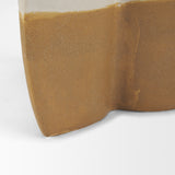 Vania Large Off White w/ Tan Textured Ceramic Vase from Mercana - Luna Furniture