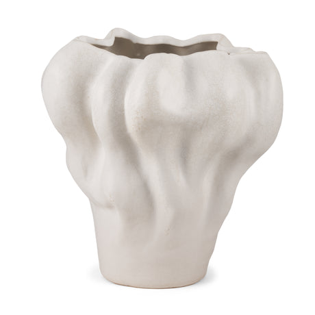 Vanna Sculptural Cream Glazed Ceramic Vase from Mercana - Luna Furniture