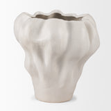 Vanna Sculptural Cream Glazed Ceramic Vase from Mercana - Luna Furniture