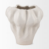 Vanna Sculptural Cream Glazed Ceramic Vase from Mercana - Luna Furniture