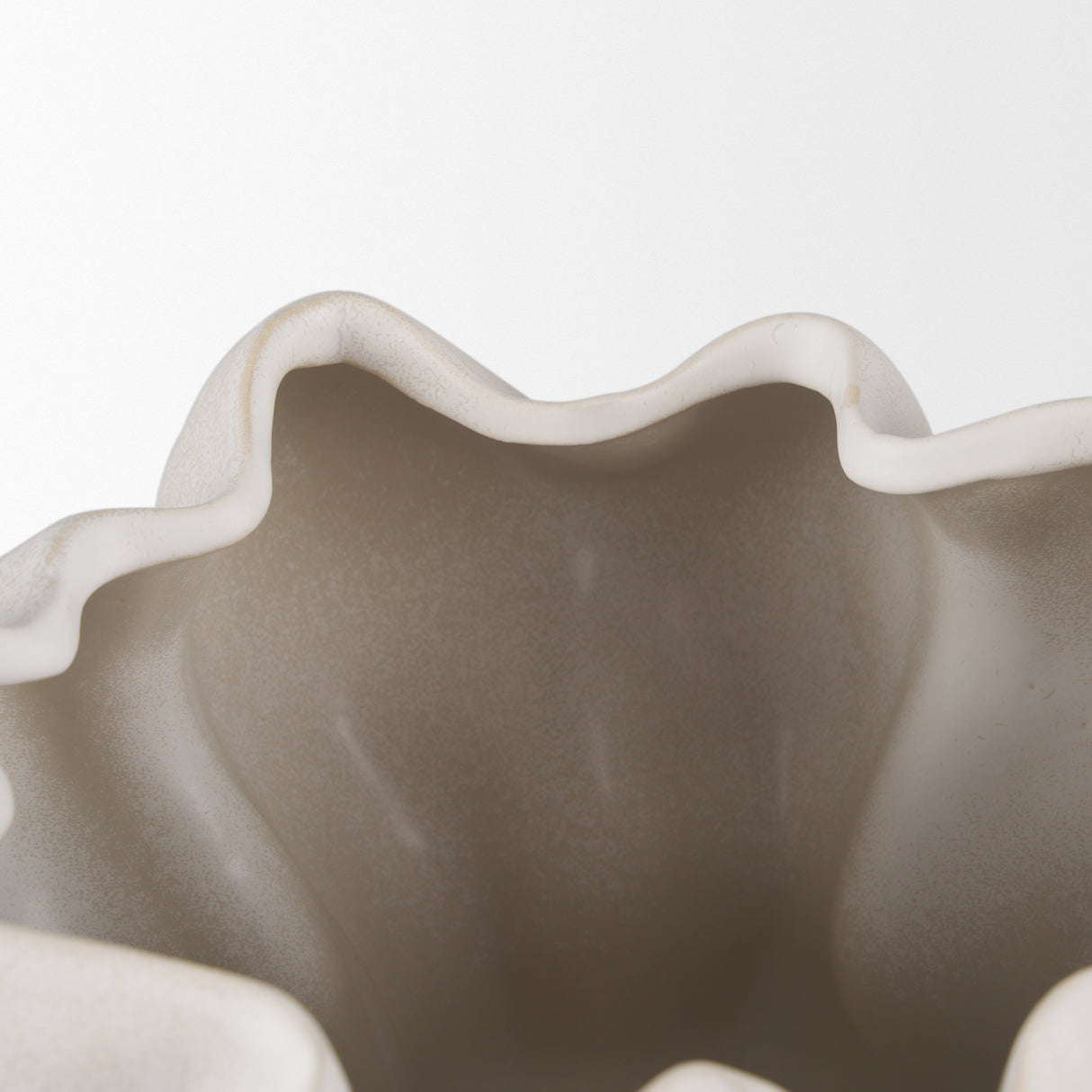 Vanna Sculptural Cream Glazed Ceramic Vase from Mercana - Luna Furniture