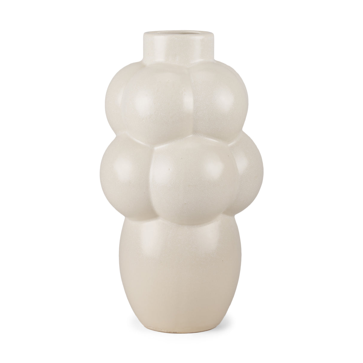 Ulvi Cream Glazed Bubble Ceramic Vase from Mercana - Luna Furniture