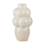 Ulvi Cream Glazed Bubble Ceramic Vase from Mercana - Luna Furniture