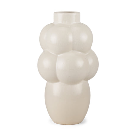 Ulvi Cream Glazed Bubble Ceramic Vase from Mercana - Luna Furniture