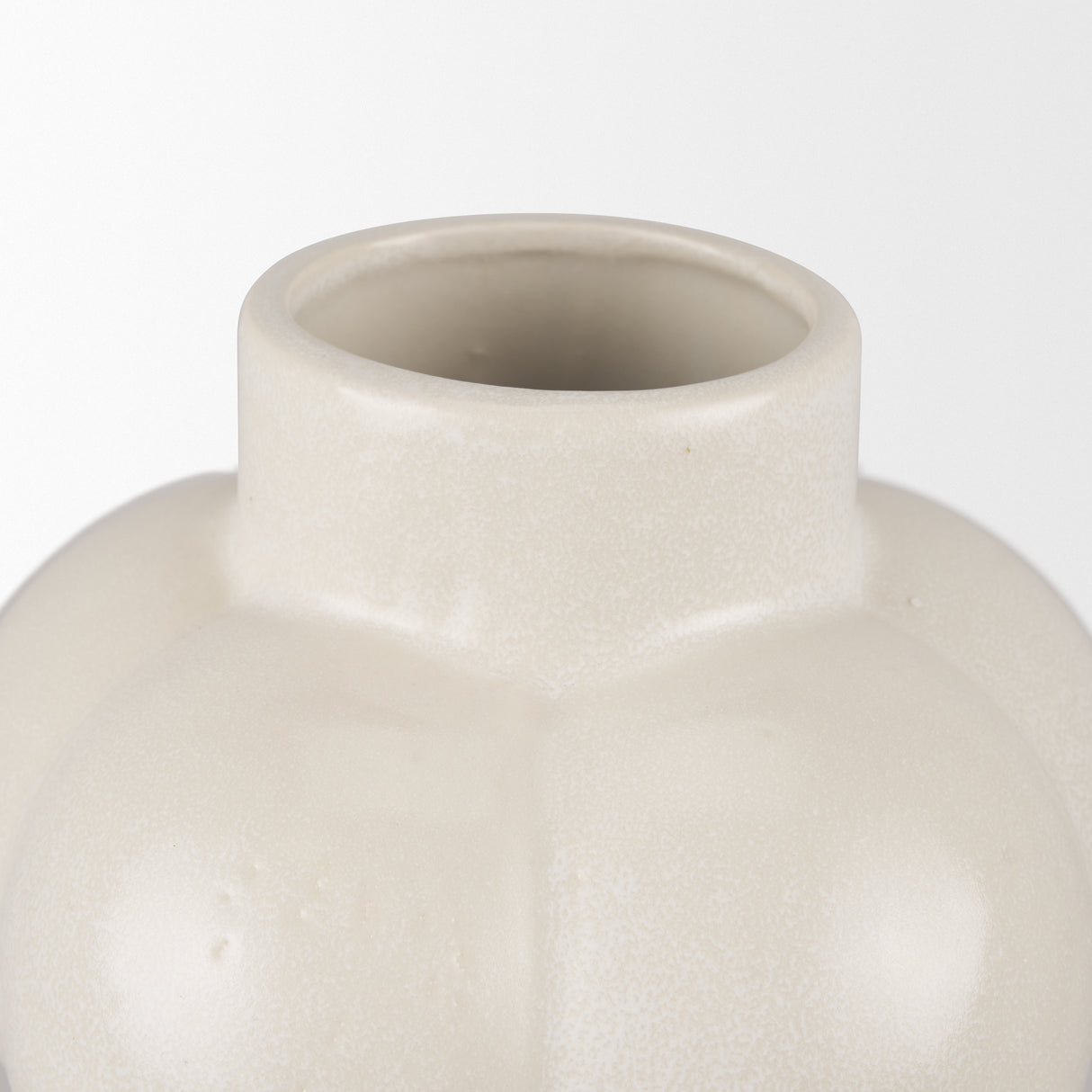 Ulvi Cream Glazed Bubble Ceramic Vase from Mercana - Luna Furniture
