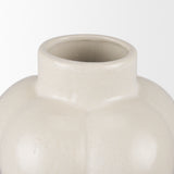 Ulvi Cream Glazed Bubble Ceramic Vase from Mercana - Luna Furniture