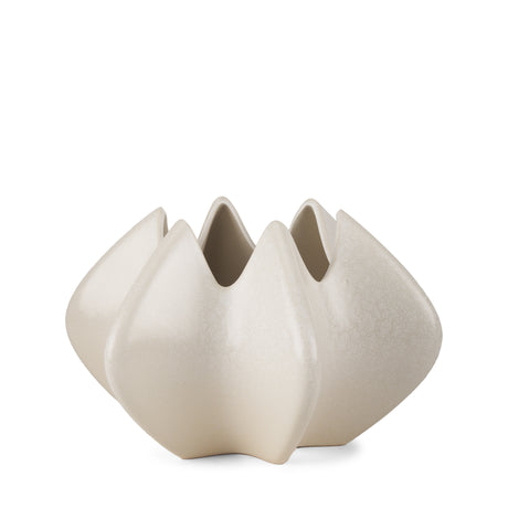 Ulrich Sculptural Cream Glazed Ceramic Vase from Mercana - Luna Furniture