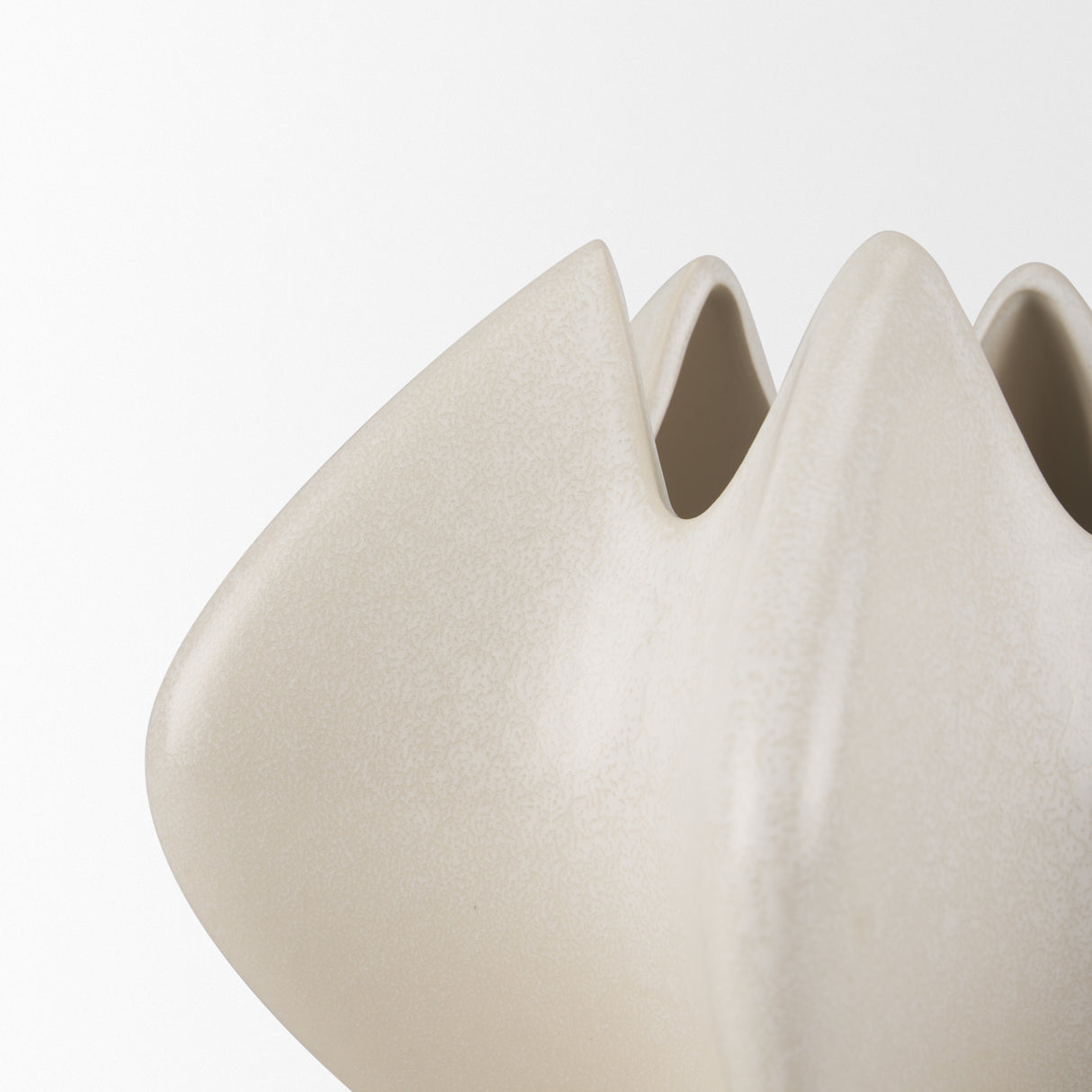 Ulrich Sculptural Cream Glazed Ceramic Vase from Mercana - Luna Furniture