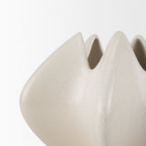 Ulrich Sculptural Cream Glazed Ceramic Vase from Mercana - Luna Furniture