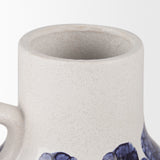 Truett White w/ Blue Stripes Ceramic Jug Vase from Mercana - Luna Furniture