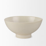 Tyren Cream Glazed Decorative Round Ceramic Bowl from Mercana - Luna Furniture