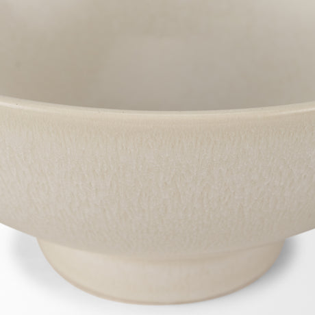 Tyren Cream Glazed Decorative Round Ceramic Bowl from Mercana - Luna Furniture