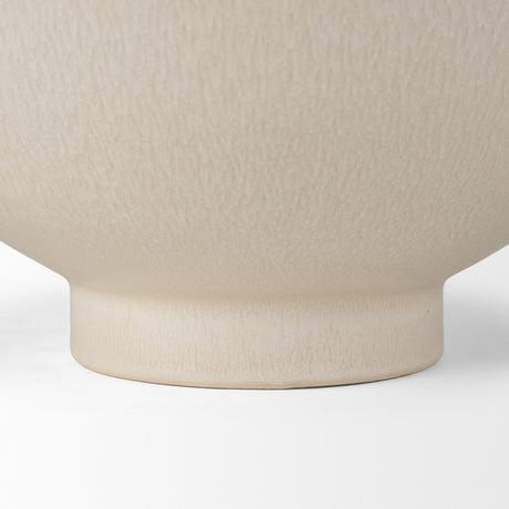 Tyren Cream Glazed Decorative Round Ceramic Bowl from Mercana - Luna Furniture