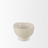 Tyren Cream Glazed Decorative Oblong Ceramic Bowl from Mercana - Luna Furniture