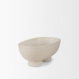 Tyren Cream Glazed Decorative Oblong Ceramic Bowl from Mercana - Luna Furniture
