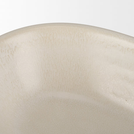 Tyren Cream Glazed Decorative Oblong Ceramic Bowl from Mercana - Luna Furniture