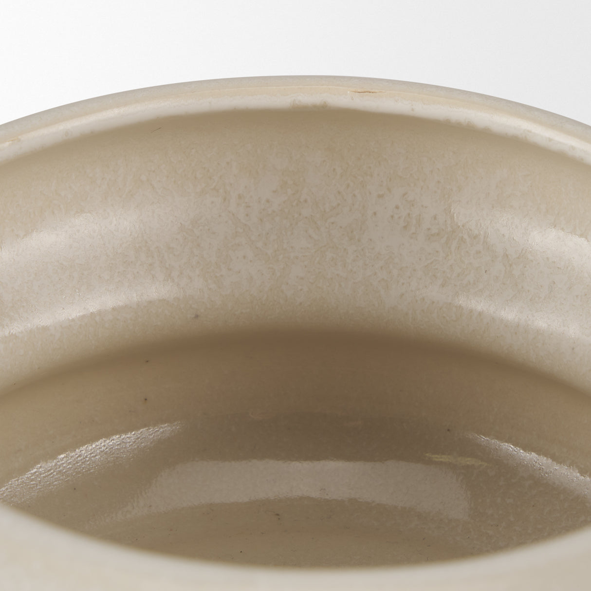 Twyla Short Cream Glazed Ring Pot from Mercana - Luna Furniture