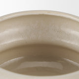 Twyla Short Cream Glazed Ring Pot from Mercana - Luna Furniture