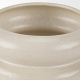 Twyla Short Cream Glazed Ring Pot from Mercana - Luna Furniture