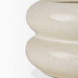 Twyla Short Cream Glazed Ring Pot from Mercana - Luna Furniture