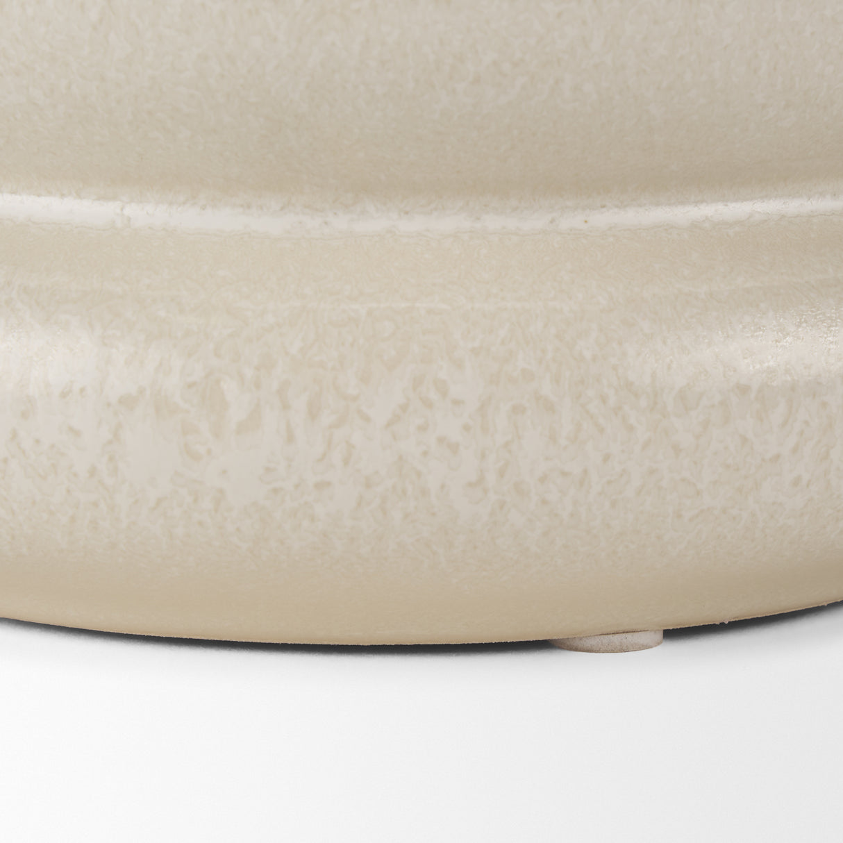 Twyla Short Cream Glazed Ring Pot from Mercana - Luna Furniture