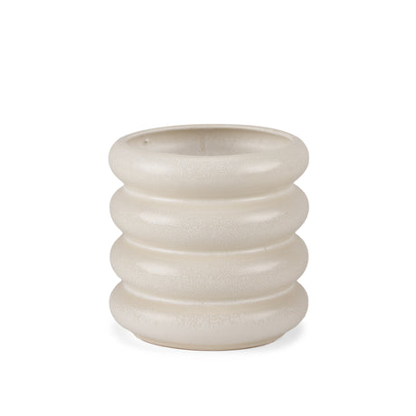 Twyla Tall Cream Glazed Ring Pot from Mercana - Luna Furniture