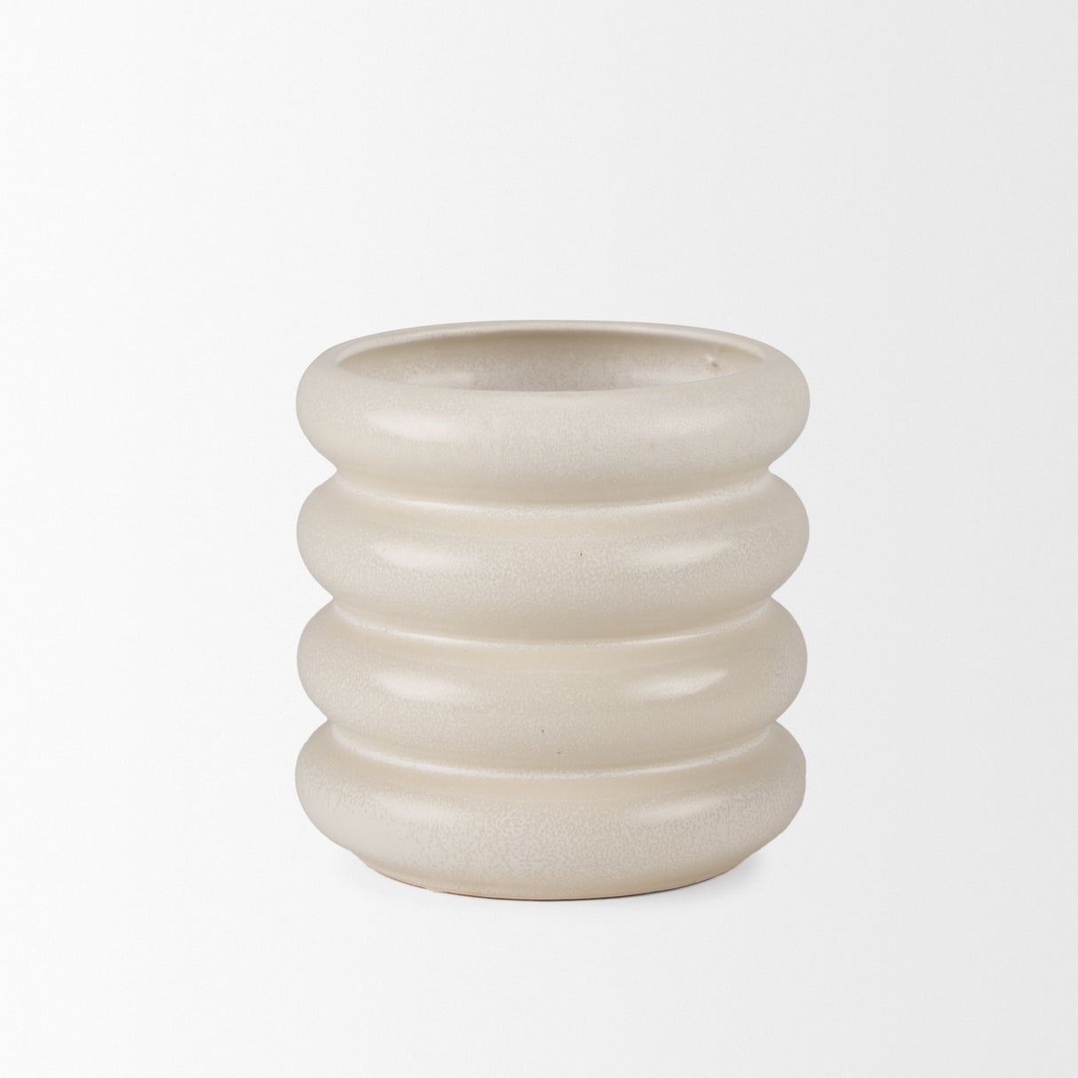 Twyla Tall Cream Glazed Ring Pot from Mercana - Luna Furniture