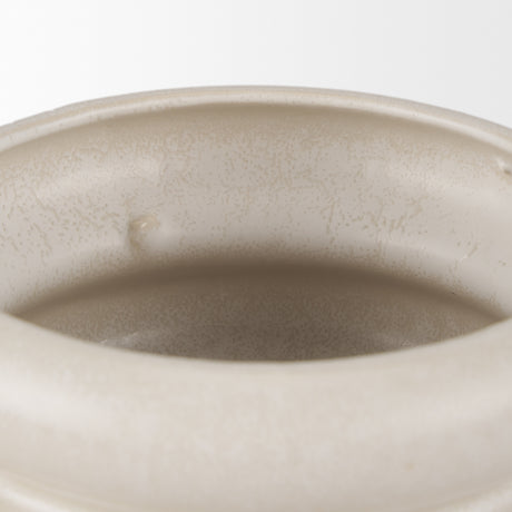 Twyla Tall Cream Glazed Ring Pot from Mercana - Luna Furniture