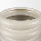 Twyla Short Cream Glazed Floor Vase from Mercana - Luna Furniture