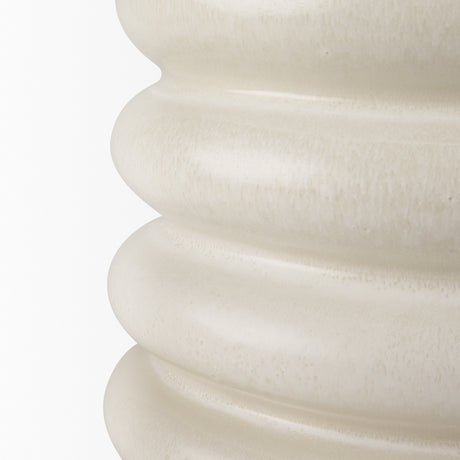Twyla Short Cream Glazed Floor Vase from Mercana - Luna Furniture