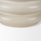 Twyla Short Cream Glazed Floor Vase from Mercana - Luna Furniture