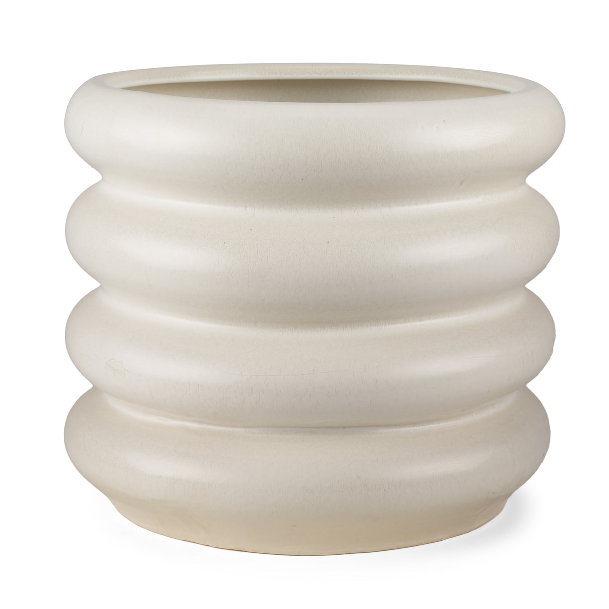 Twyla Tall Cream Glazed Floor Ceramic Vase from Mercana - Luna Furniture