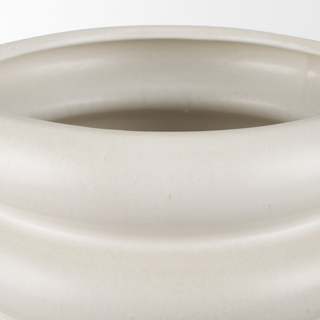 Twyla Tall Cream Glazed Floor Ceramic Vase from Mercana - Luna Furniture