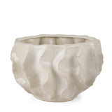 Vahn Sculptural Cream Glazed Decorative Ceramic Bowl from Mercana - Luna Furniture