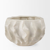 Vahn Sculptural Cream Glazed Decorative Ceramic Bowl from Mercana - Luna Furniture