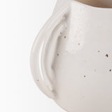 Urvi Short Off White Speckled Asymmetrical Ceramic Vase from Mercana - Luna Furniture