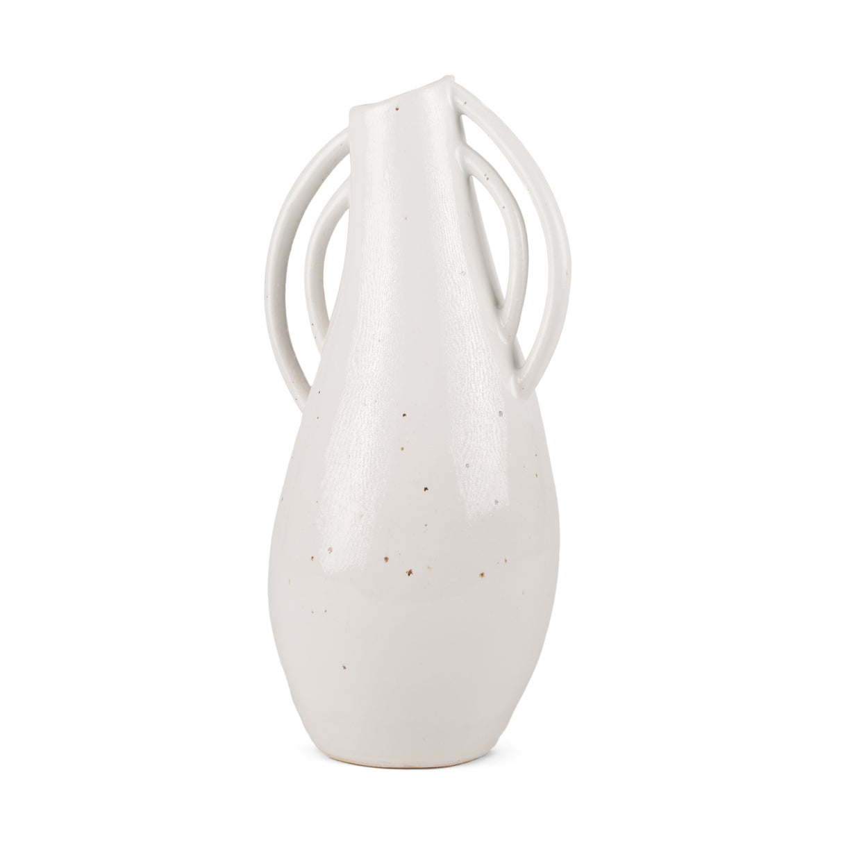 Urvi Tall Off White Speckled Asymmetrical Ceramic Vase from Mercana - Luna Furniture