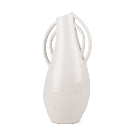 Urvi Tall Off White Speckled Asymmetrical Ceramic Vase from Mercana - Luna Furniture