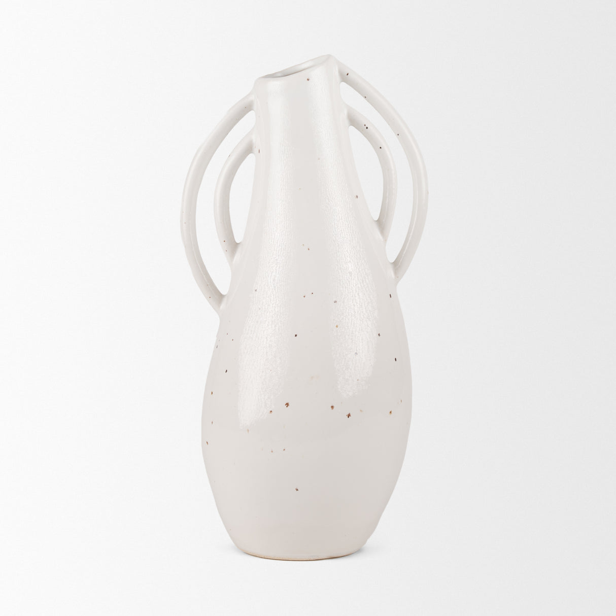 Urvi Tall Off White Speckled Asymmetrical Ceramic Vase from Mercana - Luna Furniture