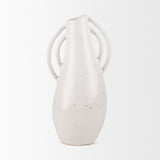Urvi Tall Off White Speckled Asymmetrical Ceramic Vase from Mercana - Luna Furniture