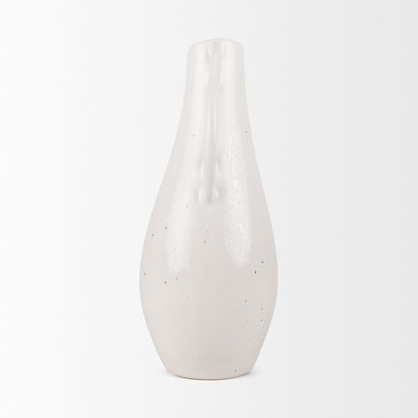 Urvi Tall Off White Speckled Asymmetrical Ceramic Vase from Mercana - Luna Furniture
