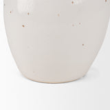Urvi Tall Off White Speckled Asymmetrical Ceramic Vase from Mercana - Luna Furniture